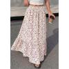 imageBTFBM Womens Boho Maxi Skirt 2026 Summer Floral High Waisted Flowy Tiered Long Spring Beach Vacation Skirts PocketsFloral White Purple