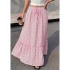 imageBTFBM Womens Boho Maxi Skirt 2026 Summer Floral High Waisted Flowy Tiered Long Spring Beach Vacation Skirts PocketsPink