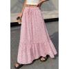 imageBTFBM Womens Boho Maxi Skirt 2026 Summer Floral High Waisted Flowy Tiered Long Spring Beach Vacation Skirts PocketsPink