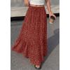 imageBTFBM Womens Boho Maxi Skirt 2026 Summer Floral High Waisted Flowy Tiered Long Spring Beach Vacation Skirts PocketsRed