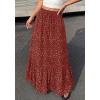 imageBTFBM Womens Boho Maxi Skirt 2026 Summer Floral High Waisted Flowy Tiered Long Spring Beach Vacation Skirts PocketsRed