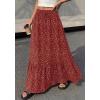 imageBTFBM Womens Boho Maxi Skirt 2026 Summer Floral High Waisted Flowy Tiered Long Spring Beach Vacation Skirts PocketsRed