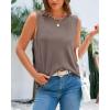 imageBTFBM Womens Sleeveless Sweater Vest 2026 Summer Crew Neck Ribbed Knit Lightweight Pullover Casual Loose Fit Tank TopsApricot Khaki