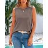 imageBTFBM Womens Sleeveless Sweater Vest 2026 Summer Crew Neck Ribbed Knit Lightweight Pullover Casual Loose Fit Tank TopsApricot Khaki