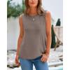 imageBTFBM Womens Sleeveless Sweater Vest 2026 Summer Crew Neck Ribbed Knit Lightweight Pullover Casual Loose Fit Tank TopsApricot Khaki
