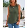 imageBTFBM Womens Sleeveless Sweater Vest 2026 Summer Crew Neck Ribbed Knit Lightweight Pullover Casual Loose Fit Tank TopsArmy Green