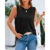 imageBTFBM Womens Sleeveless Sweater Vest 2026 Summer Crew Neck Ribbed Knit Lightweight Pullover Casual Loose Fit Tank TopsBlack