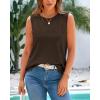 imageBTFBM Womens Sleeveless Sweater Vest 2026 Summer Crew Neck Ribbed Knit Lightweight Pullover Casual Loose Fit Tank TopsBrown