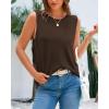 imageBTFBM Womens Sleeveless Sweater Vest 2026 Summer Crew Neck Ribbed Knit Lightweight Pullover Casual Loose Fit Tank TopsBrown