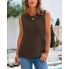 imageBTFBM Womens Sleeveless Sweater Vest 2026 Summer Crew Neck Ribbed Knit Lightweight Pullover Casual Loose Fit Tank TopsBrown