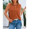 imageBTFBM Womens Sleeveless Sweater Vest 2026 Summer Crew Neck Ribbed Knit Lightweight Pullover Casual Loose Fit Tank TopsCaramel