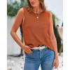 imageBTFBM Womens Sleeveless Sweater Vest 2026 Summer Crew Neck Ribbed Knit Lightweight Pullover Casual Loose Fit Tank TopsCaramel