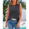 imageBTFBM Womens Sleeveless Sweater Vest 2026 Summer Crew Neck Ribbed Knit Lightweight Pullover Casual Loose Fit Tank TopsDark Grey