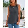 imageBTFBM Womens Sleeveless Sweater Vest 2026 Summer Crew Neck Ribbed Knit Lightweight Pullover Casual Loose Fit Tank TopsDark Grey