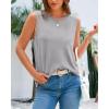 imageBTFBM Womens Sleeveless Sweater Vest 2026 Summer Crew Neck Ribbed Knit Lightweight Pullover Casual Loose Fit Tank TopsGrey