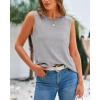 imageBTFBM Womens Sleeveless Sweater Vest 2026 Summer Crew Neck Ribbed Knit Lightweight Pullover Casual Loose Fit Tank TopsGrey