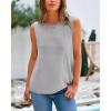 imageBTFBM Womens Sleeveless Sweater Vest 2026 Summer Crew Neck Ribbed Knit Lightweight Pullover Casual Loose Fit Tank TopsGrey