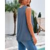 imageBTFBM Womens Sleeveless Sweater Vest 2026 Summer Crew Neck Ribbed Knit Lightweight Pullover Casual Loose Fit Tank TopsGrey Blue