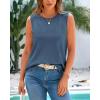 imageBTFBM Womens Sleeveless Sweater Vest 2026 Summer Crew Neck Ribbed Knit Lightweight Pullover Casual Loose Fit Tank TopsGrey Blue
