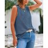 imageBTFBM Womens Sleeveless Sweater Vest 2026 Summer Crew Neck Ribbed Knit Lightweight Pullover Casual Loose Fit Tank TopsGrey Blue