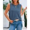 imageBTFBM Womens Sleeveless Sweater Vest 2026 Summer Crew Neck Ribbed Knit Lightweight Pullover Casual Loose Fit Tank TopsGrey Blue