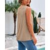 imageBTFBM Womens Sleeveless Sweater Vest 2026 Summer Crew Neck Ribbed Knit Lightweight Pullover Casual Loose Fit Tank TopsKhaki