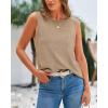 imageBTFBM Womens Sleeveless Sweater Vest 2026 Summer Crew Neck Ribbed Knit Lightweight Pullover Casual Loose Fit Tank TopsKhaki