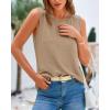 imageBTFBM Womens Sleeveless Sweater Vest 2026 Summer Crew Neck Ribbed Knit Lightweight Pullover Casual Loose Fit Tank TopsKhaki