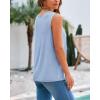 imageBTFBM Womens Sleeveless Sweater Vest 2026 Summer Crew Neck Ribbed Knit Lightweight Pullover Casual Loose Fit Tank TopsLight Blue