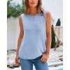 imageBTFBM Womens Sleeveless Sweater Vest 2026 Summer Crew Neck Ribbed Knit Lightweight Pullover Casual Loose Fit Tank TopsLight Blue