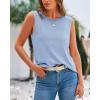 imageBTFBM Womens Sleeveless Sweater Vest 2026 Summer Crew Neck Ribbed Knit Lightweight Pullover Casual Loose Fit Tank TopsLight Blue