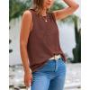imageBTFBM Womens Sleeveless Sweater Vest 2026 Summer Crew Neck Ribbed Knit Lightweight Pullover Casual Loose Fit Tank TopsLight Brown