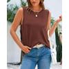 imageBTFBM Womens Sleeveless Sweater Vest 2026 Summer Crew Neck Ribbed Knit Lightweight Pullover Casual Loose Fit Tank TopsLight Brown