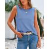imageBTFBM Womens Sleeveless Sweater Vest 2026 Summer Crew Neck Ribbed Knit Lightweight Pullover Casual Loose Fit Tank TopsLight Grey Blue