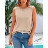 imageBTFBM Womens Sleeveless Sweater Vest 2026 Summer Crew Neck Ribbed Knit Lightweight Pullover Casual Loose Fit Tank TopsLight Khaki