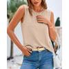 imageBTFBM Womens Sleeveless Sweater Vest 2026 Summer Crew Neck Ribbed Knit Lightweight Pullover Casual Loose Fit Tank TopsLight Khaki