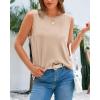 imageBTFBM Womens Sleeveless Sweater Vest 2026 Summer Crew Neck Ribbed Knit Lightweight Pullover Casual Loose Fit Tank TopsLight Khaki