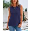 imageBTFBM Womens Sleeveless Sweater Vest 2026 Summer Crew Neck Ribbed Knit Lightweight Pullover Casual Loose Fit Tank TopsNavy