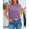 imageBTFBM Womens Sleeveless Sweater Vest 2026 Summer Crew Neck Ribbed Knit Lightweight Pullover Casual Loose Fit Tank TopsPurple