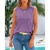 imageBTFBM Womens Sleeveless Sweater Vest 2026 Summer Crew Neck Ribbed Knit Lightweight Pullover Casual Loose Fit Tank TopsPurple