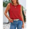 imageBTFBM Womens Sleeveless Sweater Vest 2026 Summer Crew Neck Ribbed Knit Lightweight Pullover Casual Loose Fit Tank TopsRed