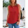 imageBTFBM Womens Sleeveless Sweater Vest 2026 Summer Crew Neck Ribbed Knit Lightweight Pullover Casual Loose Fit Tank TopsRed