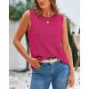 imageBTFBM Womens Sleeveless Sweater Vest 2026 Summer Crew Neck Ribbed Knit Lightweight Pullover Casual Loose Fit Tank TopsRose Red