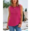 imageBTFBM Womens Sleeveless Sweater Vest 2026 Summer Crew Neck Ribbed Knit Lightweight Pullover Casual Loose Fit Tank TopsRose Red