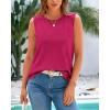 imageBTFBM Womens Sleeveless Sweater Vest 2026 Summer Crew Neck Ribbed Knit Lightweight Pullover Casual Loose Fit Tank TopsRose Red