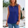imageBTFBM Womens Sleeveless Sweater Vest 2026 Summer Crew Neck Ribbed Knit Lightweight Pullover Casual Loose Fit Tank TopsRoyal Blue