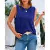imageBTFBM Womens Sleeveless Sweater Vest 2026 Summer Crew Neck Ribbed Knit Lightweight Pullover Casual Loose Fit Tank TopsRoyal Blue