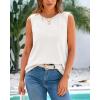 imageBTFBM Womens Sleeveless Sweater Vest 2026 Summer Crew Neck Ribbed Knit Lightweight Pullover Casual Loose Fit Tank TopsWhite