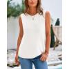 imageBTFBM Womens Sleeveless Sweater Vest 2026 Summer Crew Neck Ribbed Knit Lightweight Pullover Casual Loose Fit Tank TopsWhite