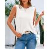 imageBTFBM Womens Sleeveless Sweater Vest 2026 Summer Crew Neck Ribbed Knit Lightweight Pullover Casual Loose Fit Tank TopsWhite